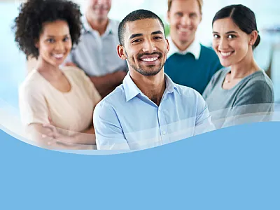 People smiling in a group