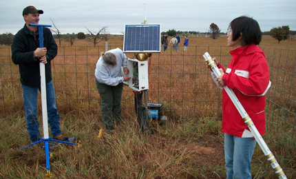 Installation of probes, sensors, datalogger