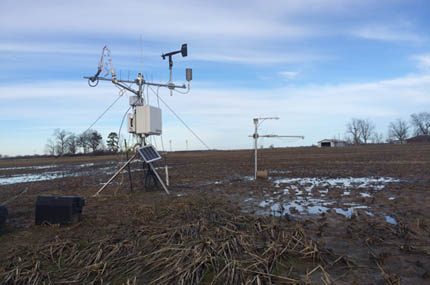 Eddy covariance towers in winter rice field, Arkansas