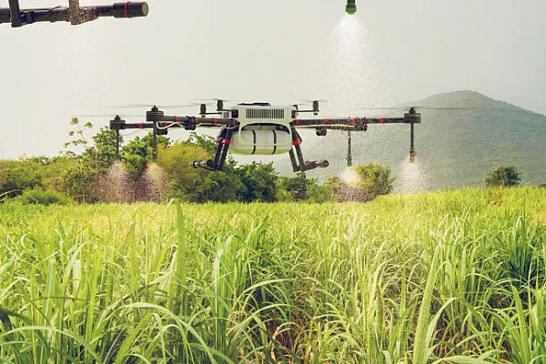 drones over a large crop